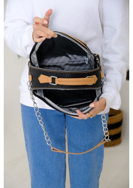 Kadın Just Polo Gofraj Baskılı Jilet Motifli Fermuar Uçları Vegan Omuz Çantası fırsatları