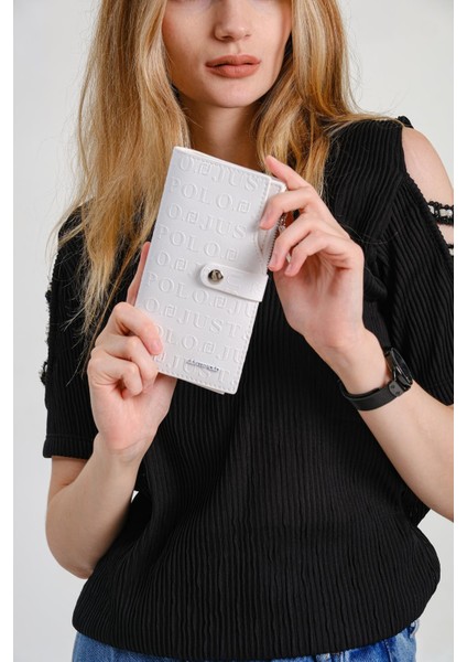 Kadın 20 Kart Kapasiteli Gofraj Baskılı Çıtçıt ve Fermuar Kapama Kartlık Cüzdan modelleri