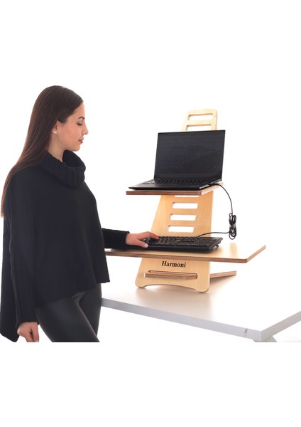 Ahşap Ayarlanabilir Laptop Standı