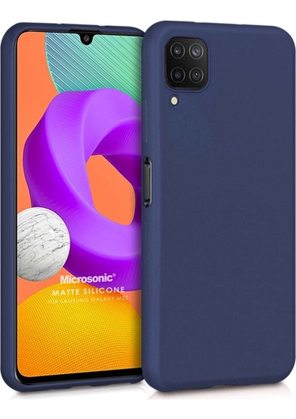 Matte Silicone Samsung Galaxy M22 Kılıf Lacivert