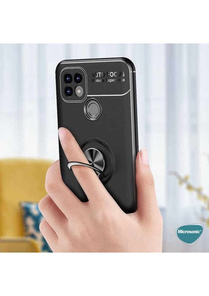 Realme C25S Kılıf Kickstand Ring Holder Siyah Rose indirimleri