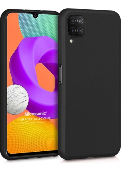 Matte Silicone Samsung Galaxy M22 Kılıf Siyah