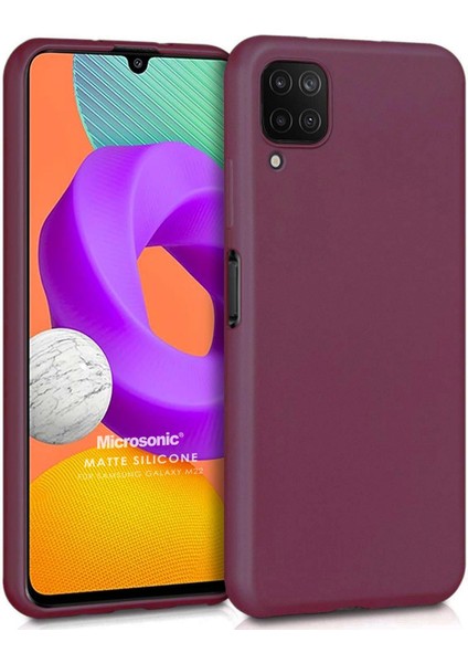 Matte Silicone Samsung Galaxy M22 Kılıf Mor