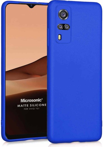 Matte Silicone Vivo Y51A Kılıf Mavi