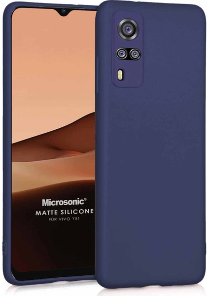 Matte Silicone Vivo Y51A Kılıf Lacivert