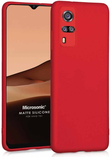 Matte Silicone Vivo Y51A Kılıf Kırmızı