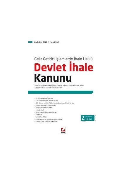 Gelir Getirici Işlemlerde Ihale Usulüdevlet Ihale Kanunu - Nurdoğan Ünal