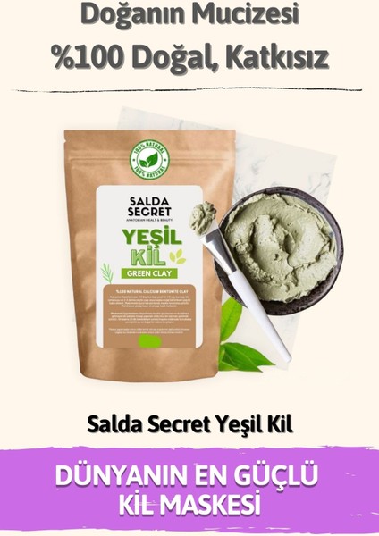 Yeşil Kil Doğal Yüz Maskesi 250 gr x 2 Adet Toz - Kil Maskesi - Indian Healing Clay
