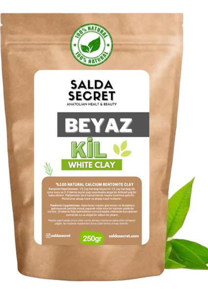 Beyaz Kil Doğal Yüz Maskesi 250 gr Toz - Kil Maskesi - Indian Healing Clay