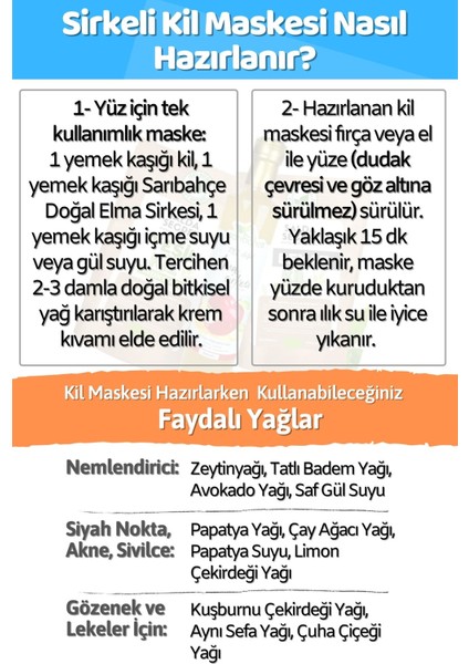Yeşil Kil Yüz Maskesi 250 gr Kil Maskesi Toz - Sarıbahçe Elma Sirkesi 500 ml fiyatları