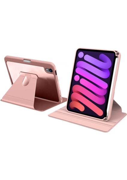 iPad Air 10.9 2020 4. Nesil Uyumlu Kalem Bölmeli 360 Dönebilen Arkası Şeffaf Standlı Kılıf