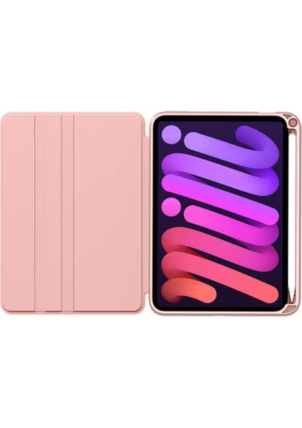 iPad Air 10.9 2020 4. Nesil Uyumlu Kalem Bölmeli 360 Dönebilen Arkası Şeffaf Standlı Kılıf
