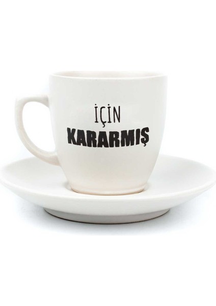 Için Kararmış Krem Türk Kahvesi Fincanı