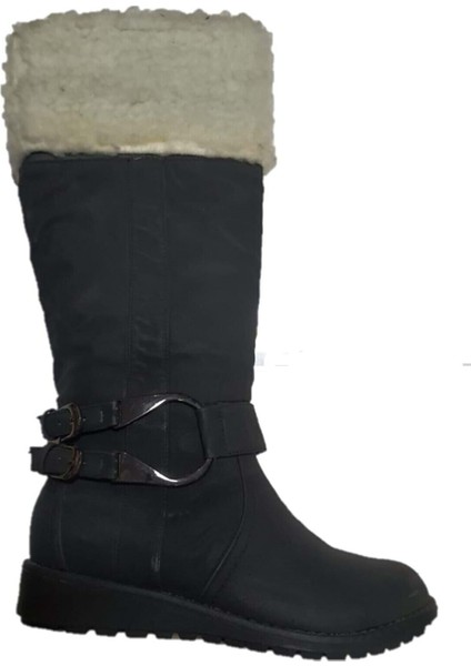 Kadın Nubuk Bot 56330 - Siyah - 38
