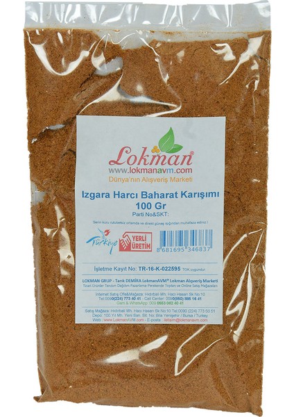 Izgara Harcı Baharat Karışımı 100 gr Paket