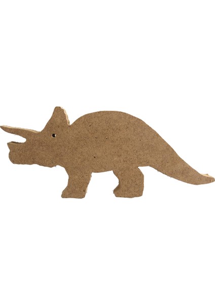 25 cm 18 mm Dinozor Boynuzlu.dik Durabilir.boyanabilir Ham Ahşap Obje.ahşap Boyama Ürünü.ahşap Hayvan Figürü Hobi Boyama