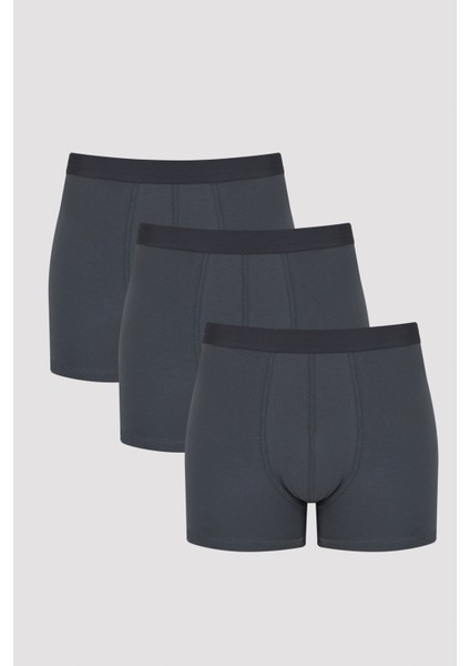 Erkek Basic Tripple 3'lü Antrasit Boxer