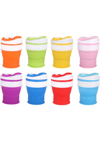 Katlanabilir Bardak Seyahat Kahve Kupa Gıda Sınıfı Silikon - Sarı - 350ML JLL-107 (Yurt Dışından)