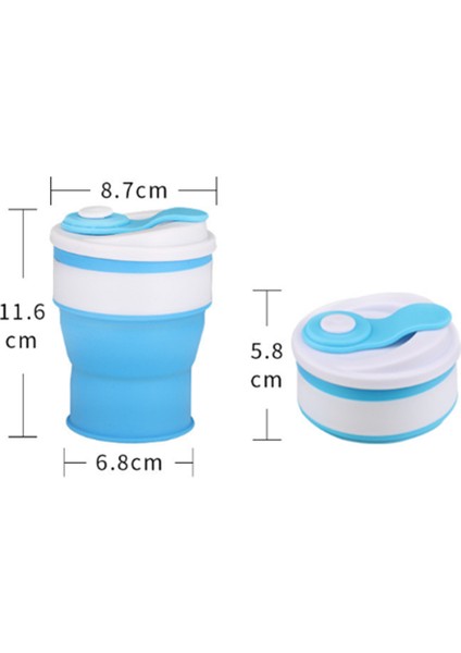 Katlanabilir Bardak Seyahat Kahve Kupa Gıda Sınıfı Silikon - Sarı - 350ML JLL-107 (Yurt Dışından)