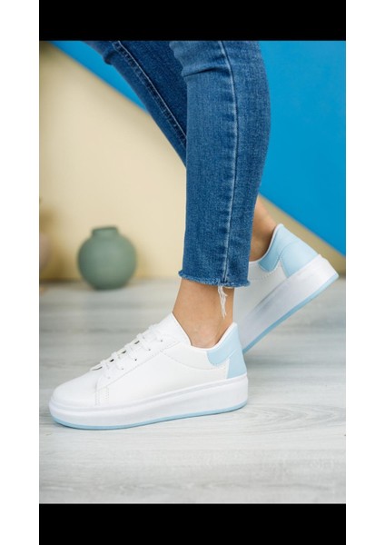 Kadın Bağcıklı Termo Taban Sneaker Deri Spor Ayakkabı
