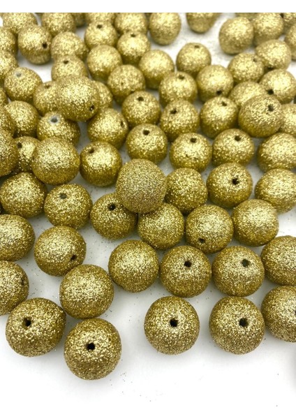 20MM Gold/altınsarısı Renk Simli Top, Simli Boncuk, Takı Aksesuar Boncuğu (100GR,~20 Adet)