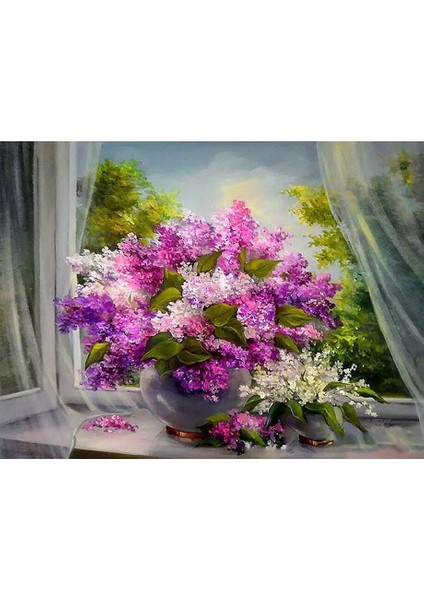 Womb Hobby Çiçeklerdeki Esinti Sayılarla Boyama Seti 40X50 cm Tuvale Gerili