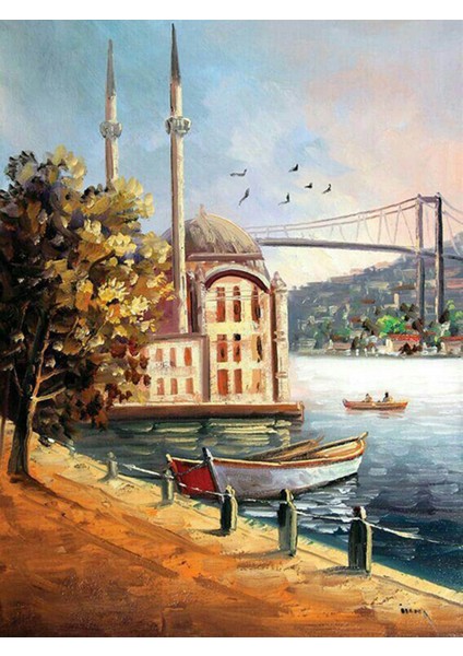 Womb Hobby Ortaköy Cami Sayılarla Boyama Seti 40X50 cm Tuvale Gerili