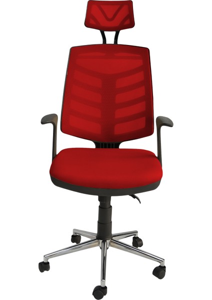 Piramit Krom Fileli Ofis Büro Öğrenci Çalışma Koltuğu - Sandalyesi