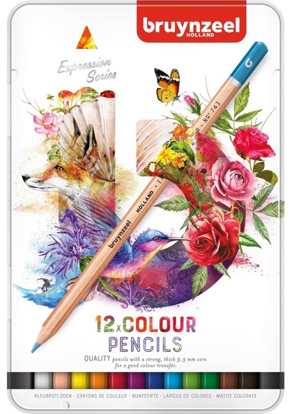 Expression Colour Kuru Kalem Boya Seti 12 Renk Metal Kutu