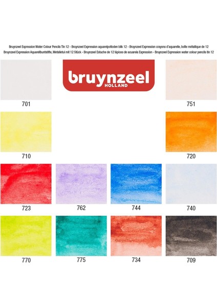 Expression Aquarelle Kuru-Sulu Boya Kalem Seti 12 Renk Metal Kutu fırsatları