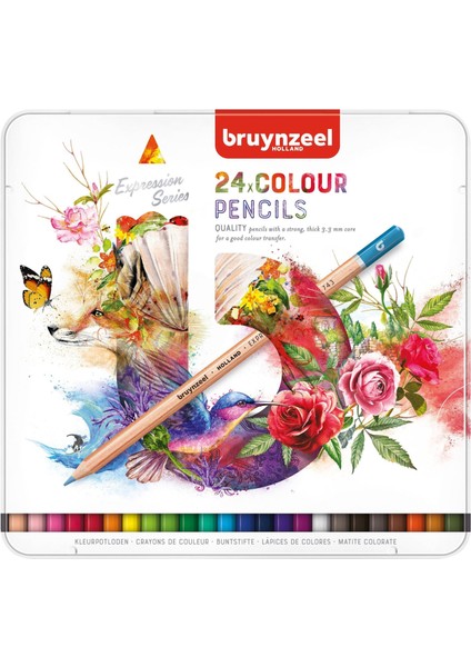 Expression Colour Kuru Boya Kalem Seti 24 Renk Metal Kutu