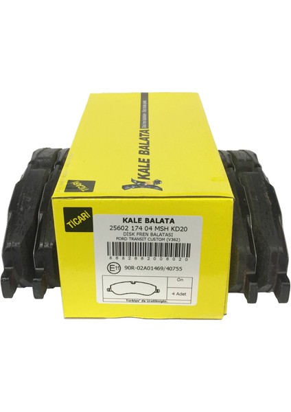 Ön Fren Balatası Ford Transit Tourneo Custom Uyumlu 25602 174 04 Msh KD20 Oem 03H23D05 1763915 BK212K021AA