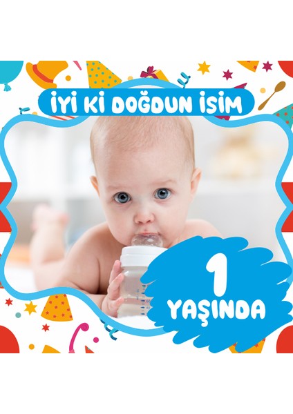 Kişiye Özel Resimli Doğum Günü Kumaş Afiş 150X150 cm
