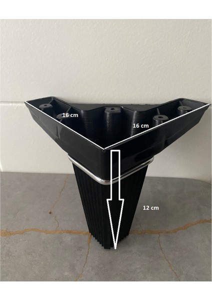 Koltuk Ayağı Oturma Grubu Komidin Tv Ünitesi Çekyat Baza Ayağı Siyah 12CM 1 Adet