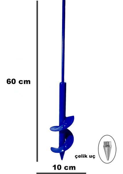 Mert Metal Matkap Uyumlu Toprak Burgu Makinesi 60CMX10CM