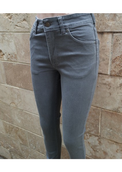 Seajeans Bayan Gri Düz Yıkama Ybel Dar Paca Kot Pantolon
