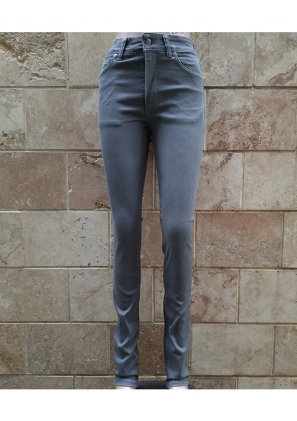 Seajeans Bayan Gri Düz Yıkama Ybel Dar Paca Kot Pantolon