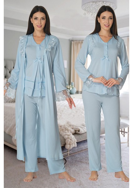 2424 Lohusa Pijama Sabahlık Takım