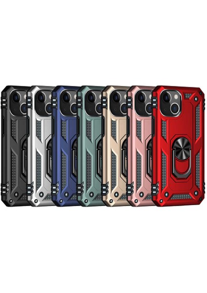 Apple iPhone 13 Mini Kılıf Darbe Korumalı Armor Zırhlı Mıknatıslı Yüzüklü Standlı Silikon Kapak Siyah fiyatları