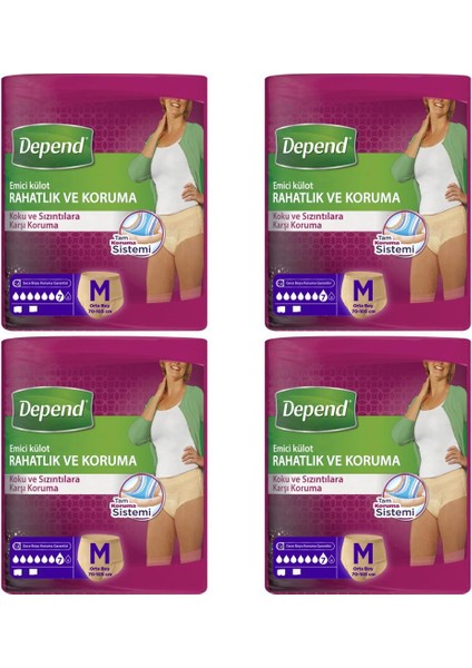 Emici Külot Medium Boy Kadın 30'Lu Paket 4'Lü