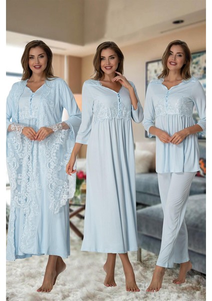 Lohusa Gecelik Pijama Gecelik Sabahlık Lohusa Seti Effort 3014