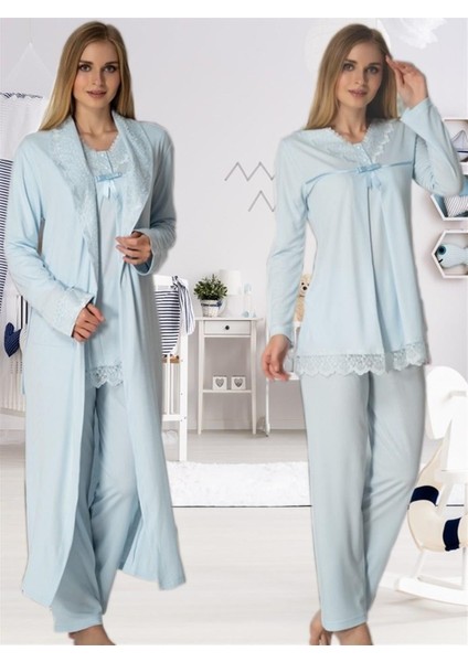 Lohusa Pijama Sabahlık Takım Effort 4034