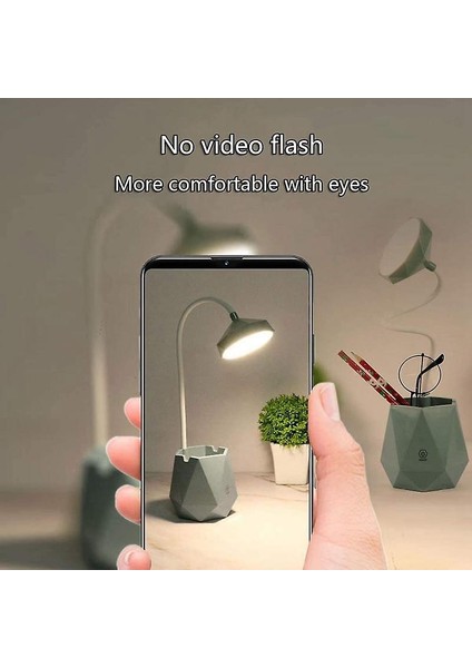 LED Masa Lambası, Göz Bakımı Işık Basın Kontrolü 3 Seviye Dimmer USB Taşınabilir Şarj Bağlantı Noktası Ofis Için Kalem Tutucu (Yurt Dışından)