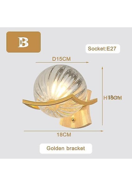 Modern Minimalist LED Duvar Aplik Yatak Odası Başucu Koridor Yaratıcı Vanity Işık Gölge Lüks Oturma Odası Duvar Lambası Dekor (B Golden) (Yurt Dışından)