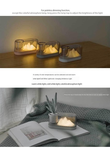 Basit LED Gece Lambası USB Şarj Edilebilir Göz Koruma Saksı Bitki Masaüstü Dekorasyon Lambası Oturma Odası Yatak Odası Masa Lambası | LED Masa Lambaları (Yurt Dışından)