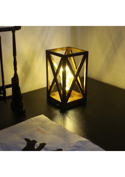 Bedside Table Lamp, Vintage Desk Lamp With LED String Lights & Timer, Battery Lamp, Decorative Lantern Lamps, Kids Night Light For Home Bedr (Yurt Dışından)