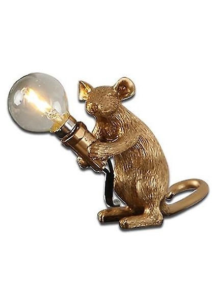 Seletti Morden Fare Masası Lambaları LED Başucu Masa Lambası Ev Yatak Odası Için Dekorasyon Art Deco Sıçan Gece Işıkları Ab / Au / Abd / Ingıltere Fiş (Gold) (Yurt Dışından)
