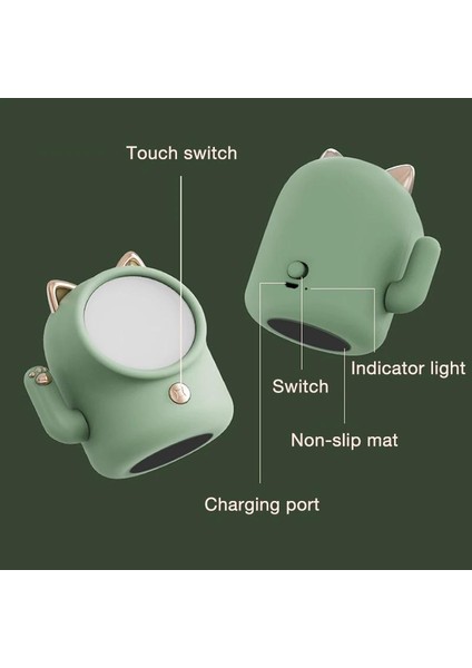 Masa Lambaları LED Gece Işık Dokunmatik Dim USB Şarj Şanslı Kedi Sevimli Başucu Lambası Yatak Odası Dekor Ev Için Çocuk Yaratıcı Hediye | LED Gece Işıkları (Yurt Dışından)