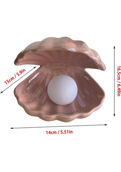 Seramik Kabuk Lambası Armut Gece Lambası Masaüstü Dekorasyon Fantasy Mermaid Peri Yatak Odası Başucu Lambası Depolama Aydınlatma | Masa Lambaları (Yurt Dışından)