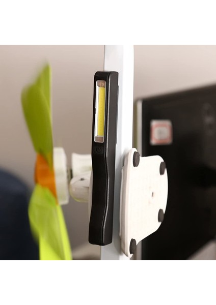 Tnfeeon 1pc Portable LED Hand Torch USB Rechargeable Magnet Clip Work Light Inspection Lamp(Black) (Yurt Dışından)